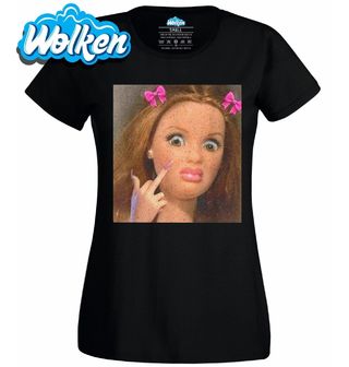 Dámské tričko Znechucená Barbie s Prostředníčkem.jpg