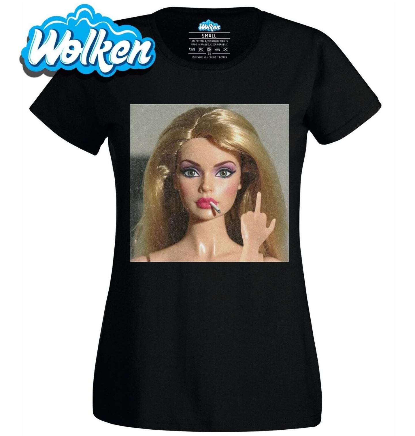 Dámské tričko Barbie Rebelka s Cigaretou.jpg