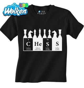 Dětské tričko Chemické prvky Chess Šachy.jpg