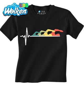 Dětské tričko Retro Kardiogram Plavání Kraul.jpg