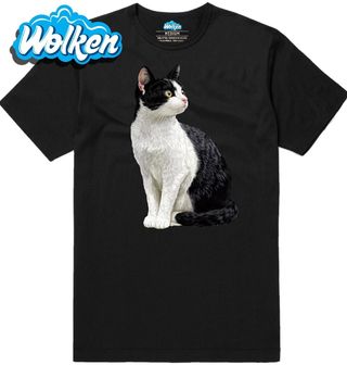 Pánské tričko Elegantní Černobílá Kočka.jpg