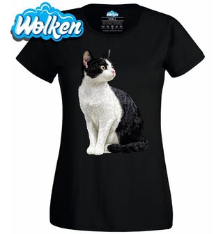 Dámské tričko Elegantní Černobílá Kočka.jpg