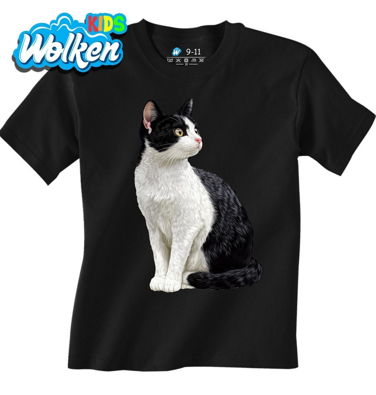 Dětské tričko Elegantní Černobílá Kočka.jpg