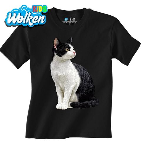 Obrázek produktu Dětské tričko Elegantní Černobílá Kočka Tuxedo