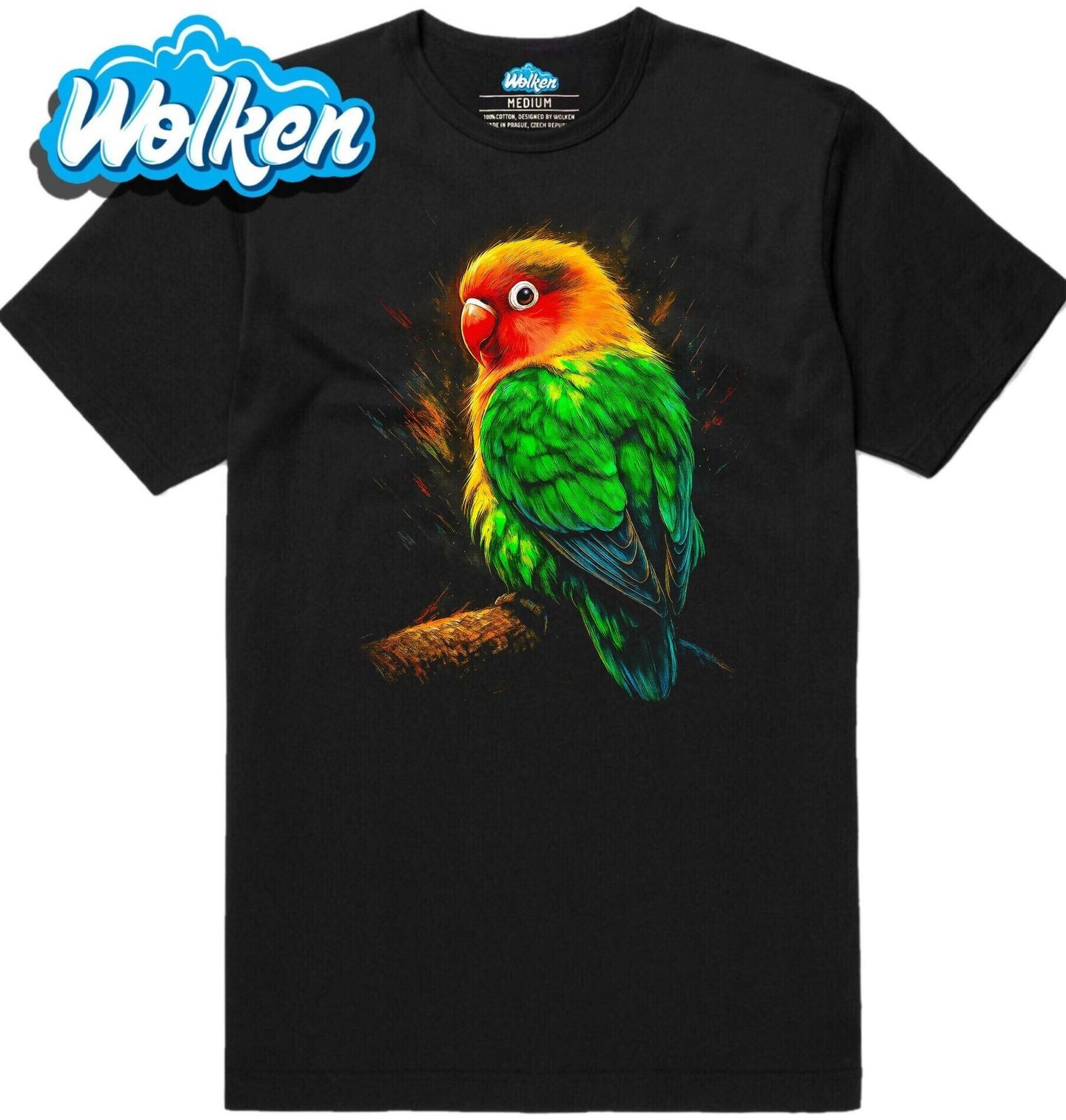 Pánské tričko Papoušek lásky Agapornis Lovebirds.jpg