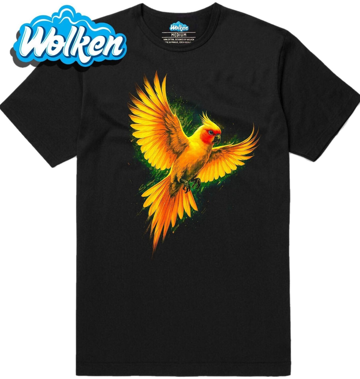 Pánské tričko Korela chocholatá v Letu.jpg