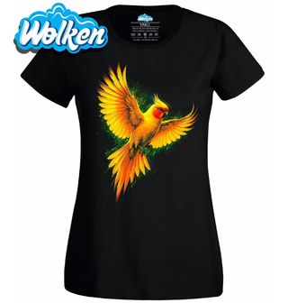 Dámské tričko Korela chocholatá v Letu.jpg