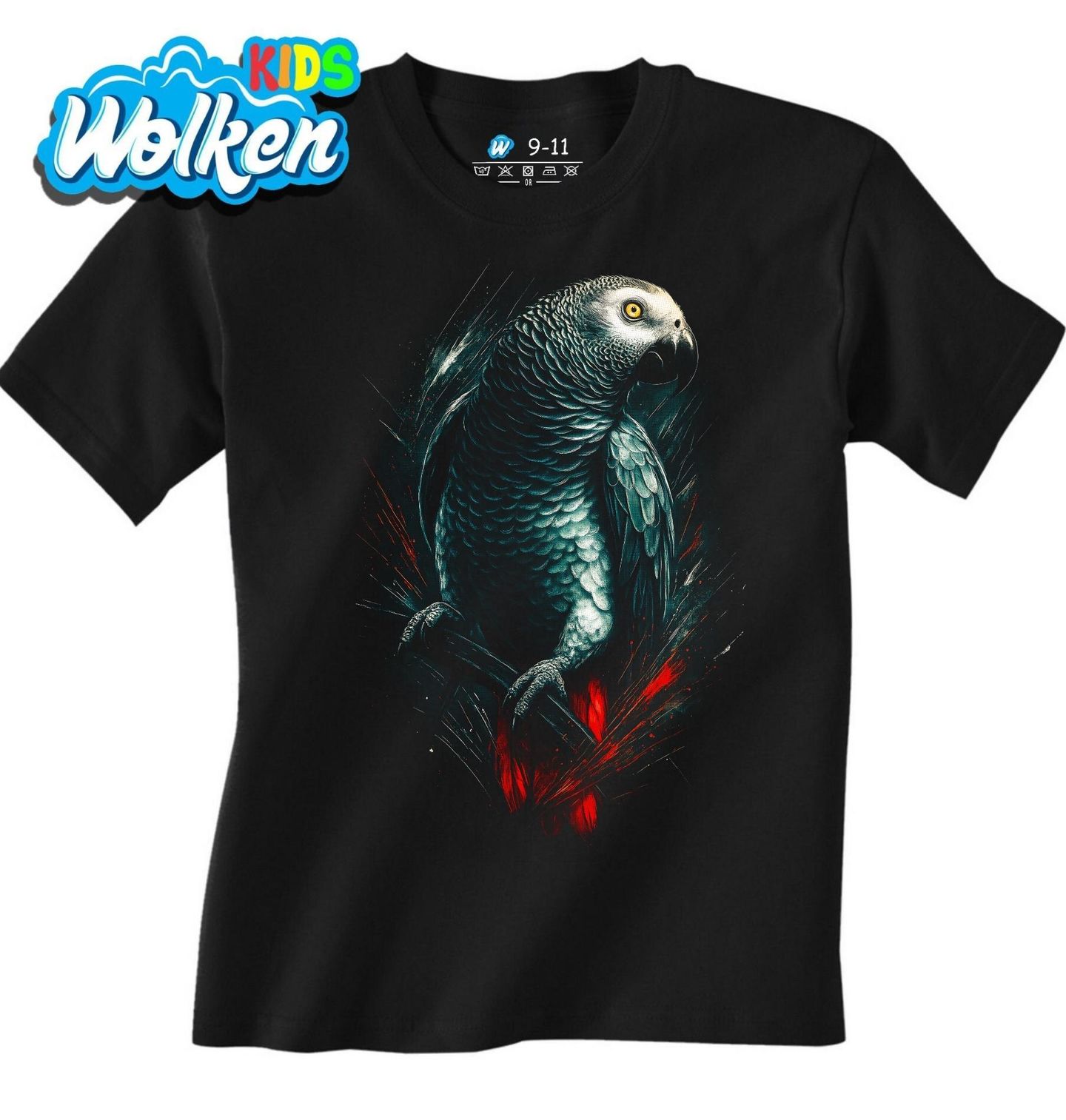 Dětské tričko Papoušek šedý Žako.jpg