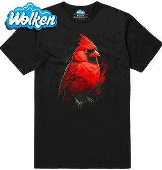 Pánské tričko Pěvec Kardinál červený.jpg