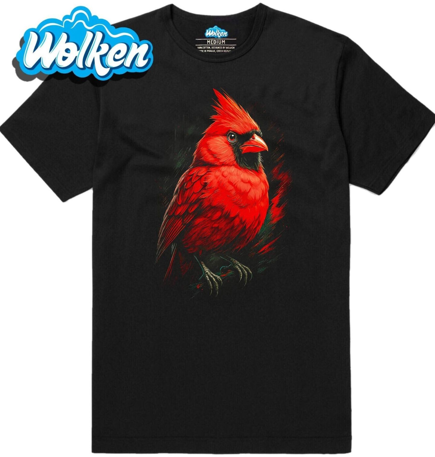 Pánské tričko Pěvec Kardinál červený.jpg