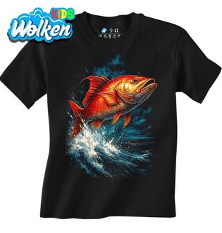 Dětské tričko Chňapal červený Vyskakující z Vody.jpg