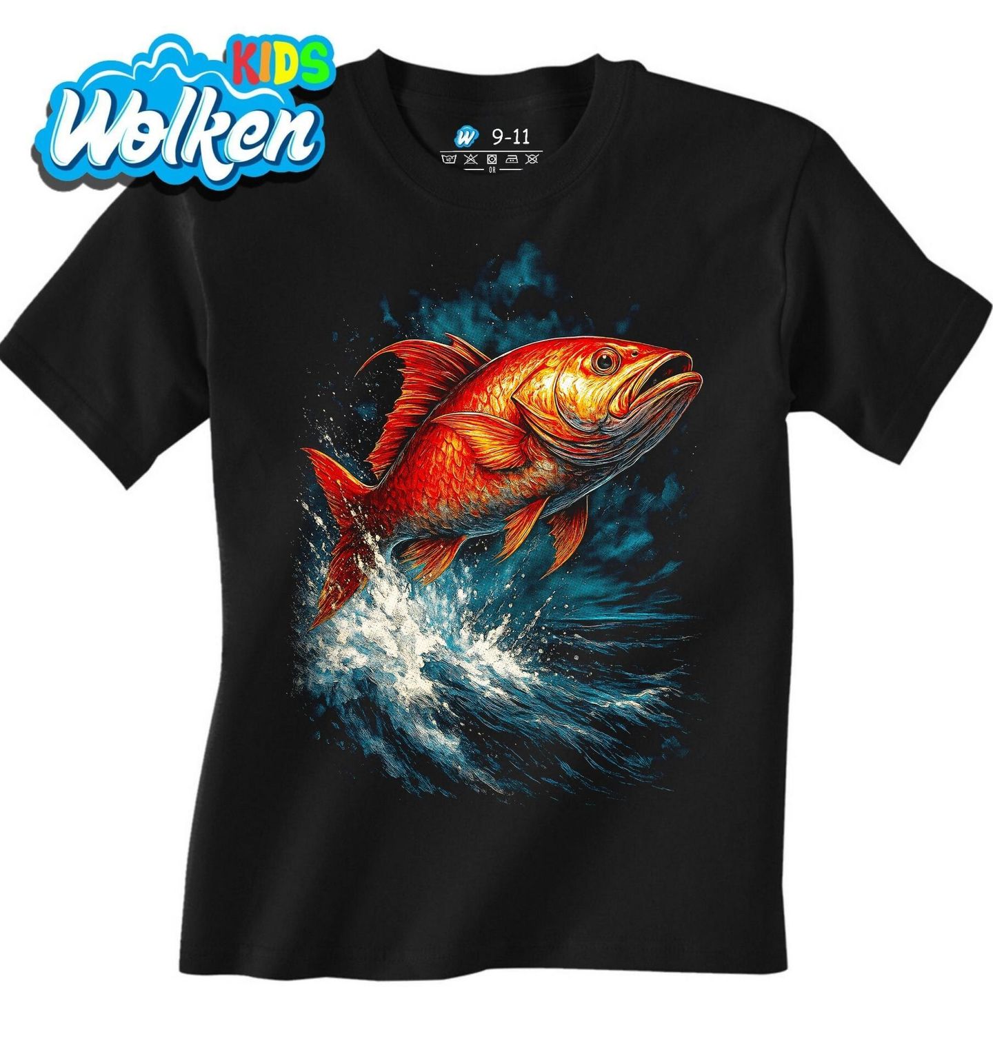 Dětské tričko Chňapal červený Vyskakující z Vody.jpg