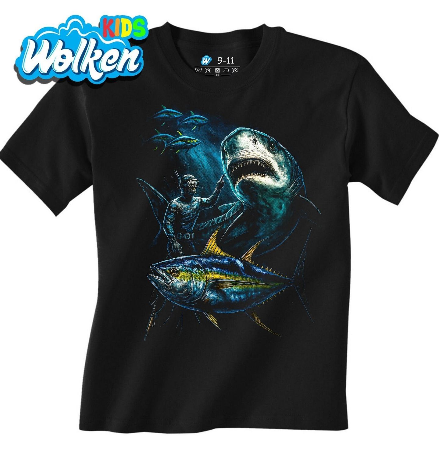 Dětské tričko Potápěč mezi Mořskými Predátory.jpg