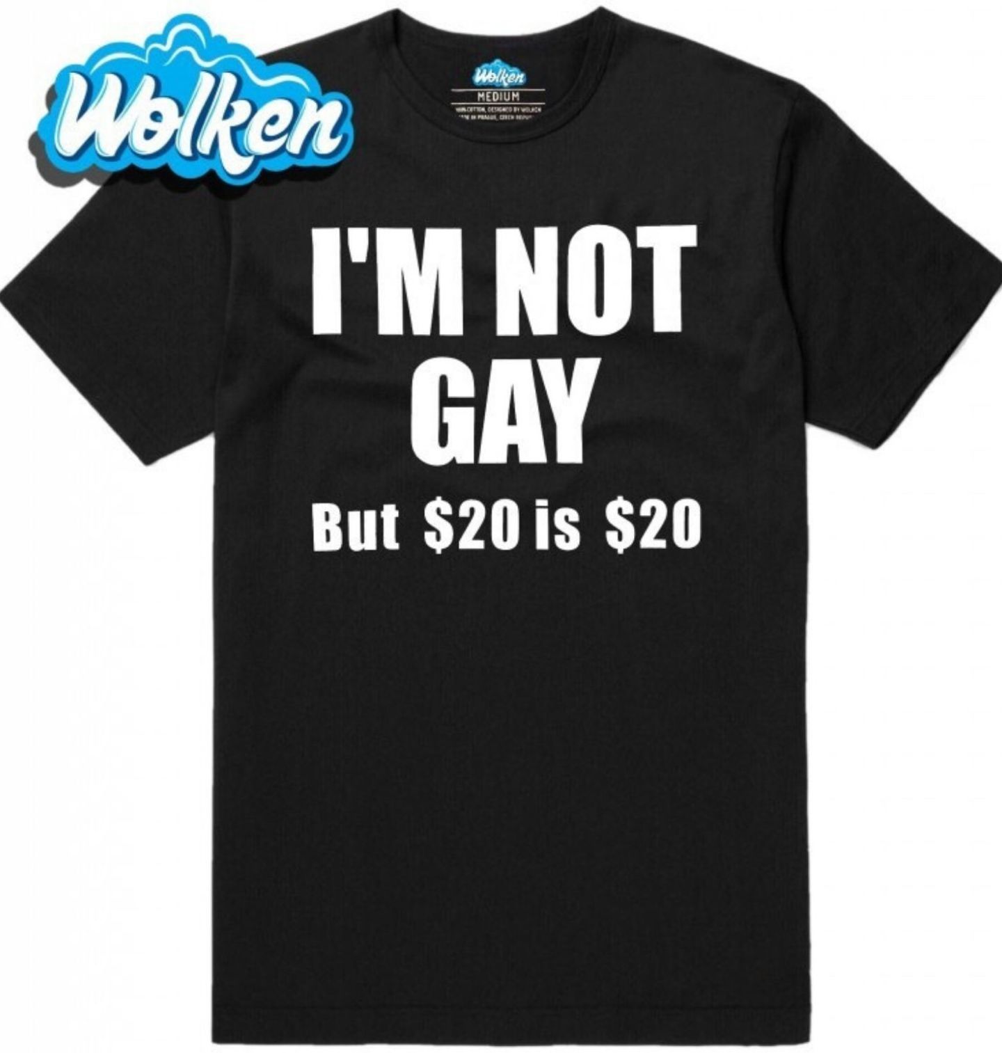 Pánské tričko Nejsem Gay, ale 20$ je 20$ (Skladem S-5XL).jpg