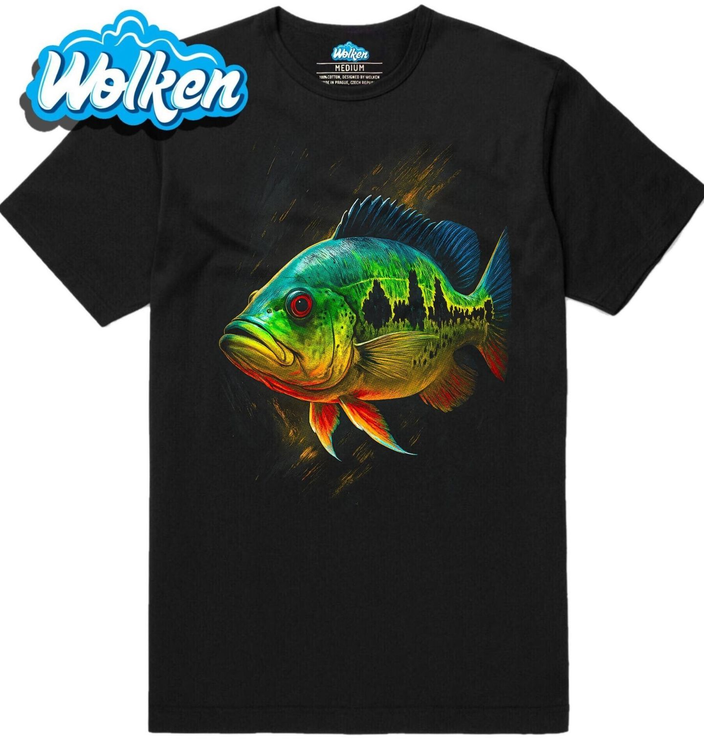 Pánské tričko Paví okoun Peacock bass.jpg