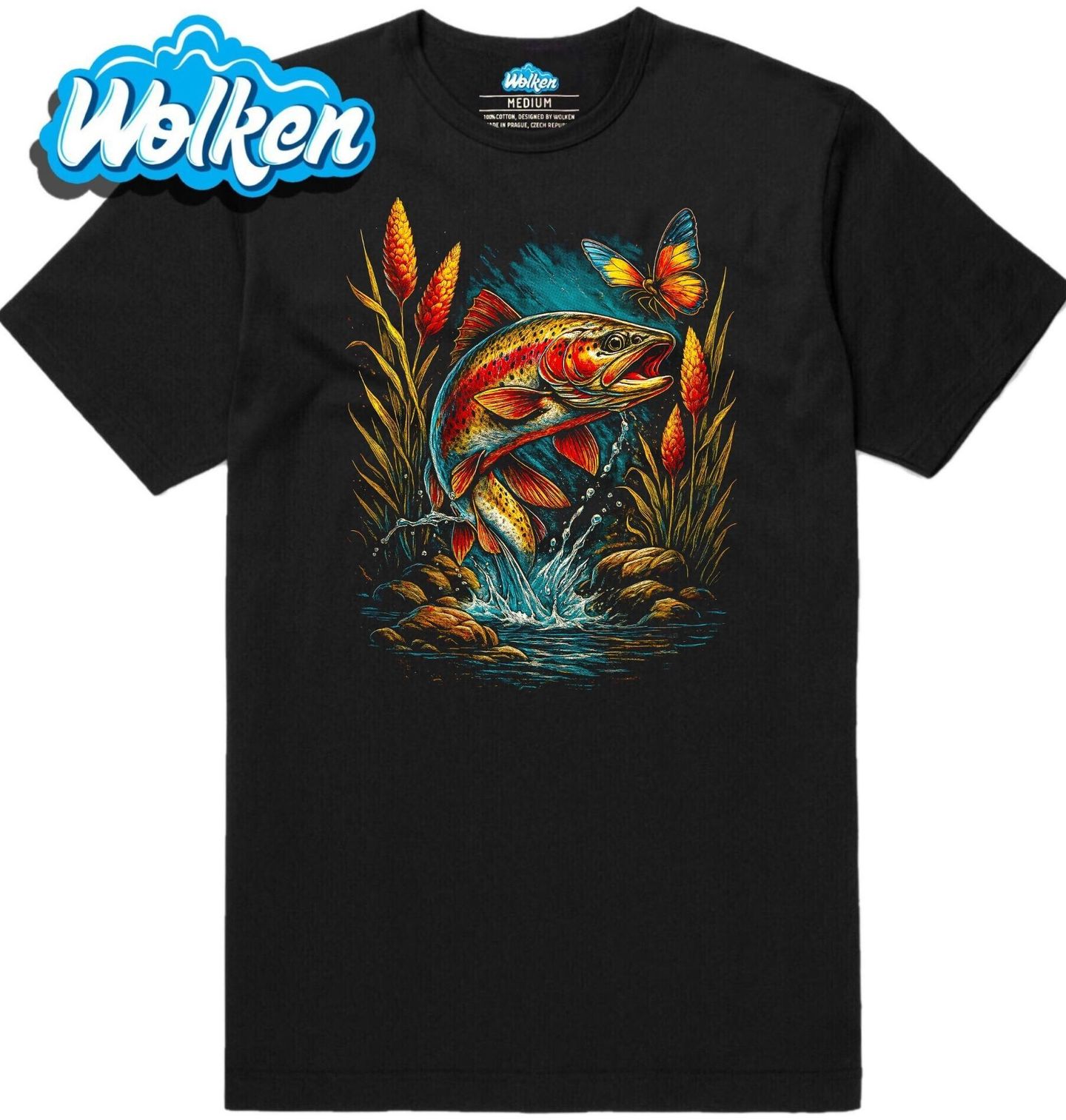 Pánské tričko Pstruh duhový s Motýlem.jpg