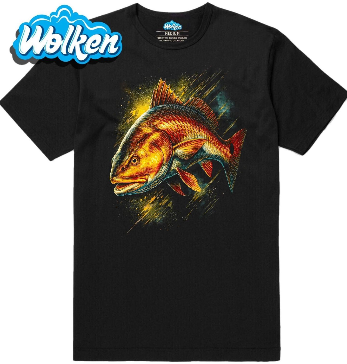 Pánské tričko Zlatý dravec Okoun říční.jpg