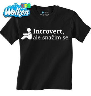 Dětské tričko Introvert, ale snažím se.jpg