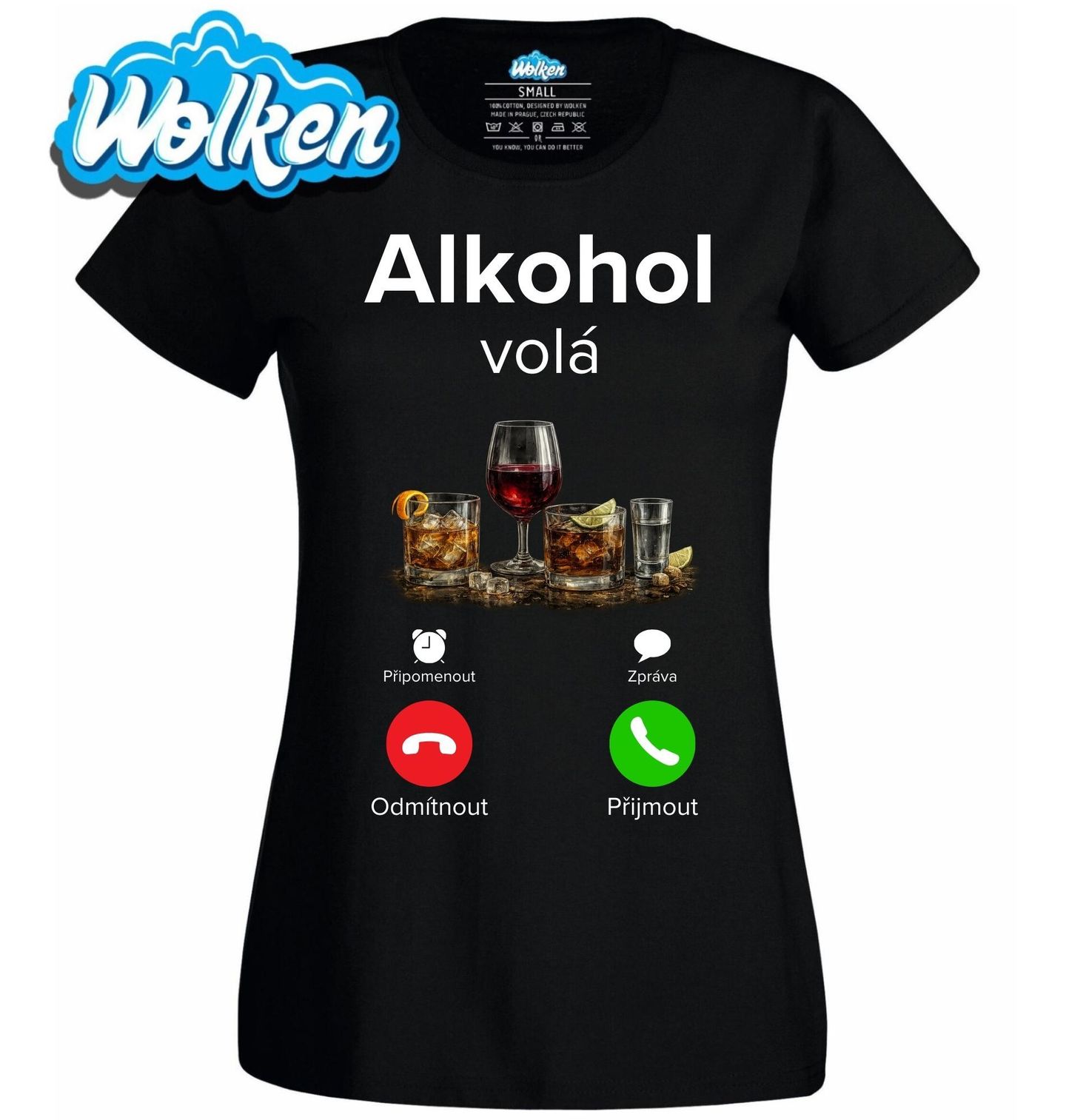 Dámské tričko Alkohol volá Phone Call.jpg