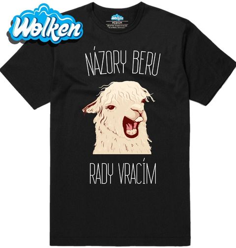 Obrázek produktu Pánské tričko Lama Názory beru, rady vracím