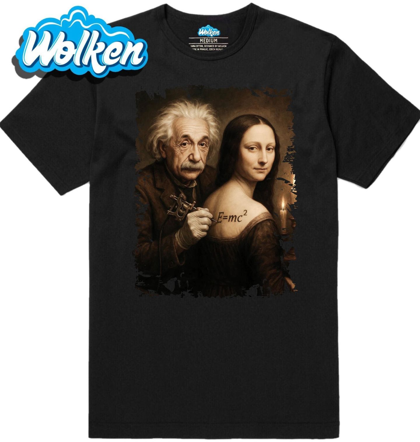 Pánské tričko Tatér Albert Einstein a Mona Lisa E=mc².jpg