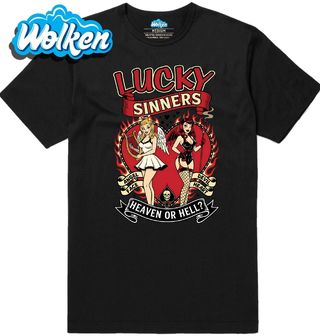 Pánské tričko Šťastní Hříšníci Lucky Sinners Heaven or Hell.jpg