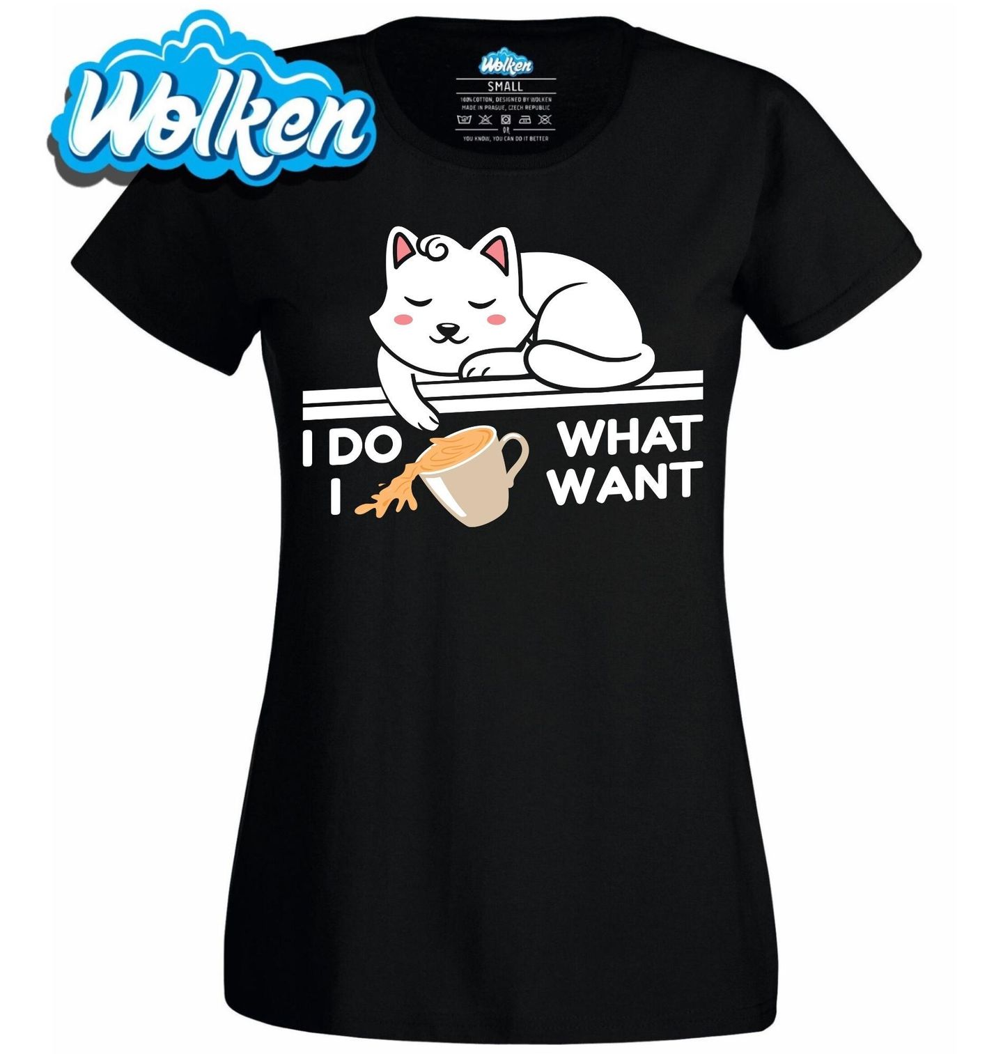 Dámské tričko Kočka I Do What I Want Dělám si, co chci.jpg