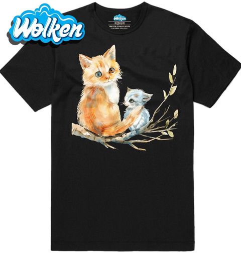 Obrázek produktu Pánské tričko Kočka s Koťátkem na Větvi