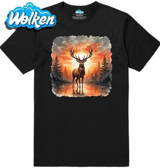 Pánské tričko Jelen evropský při Západu Slunce.jpg