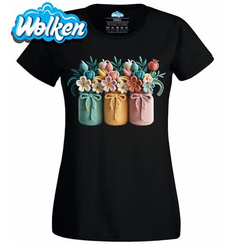 Obrázek produktu Dámské tričko Háčkované Květiny ve Váze