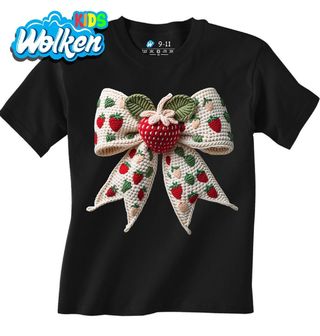 Dětské tričko Háčkovaná Mašle s Jahodou.jpg