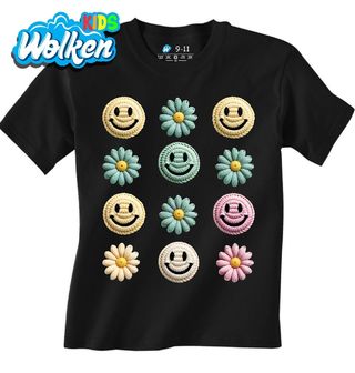 Dětské tričko Háčkovaná Emoji Koláž Květin.jpg