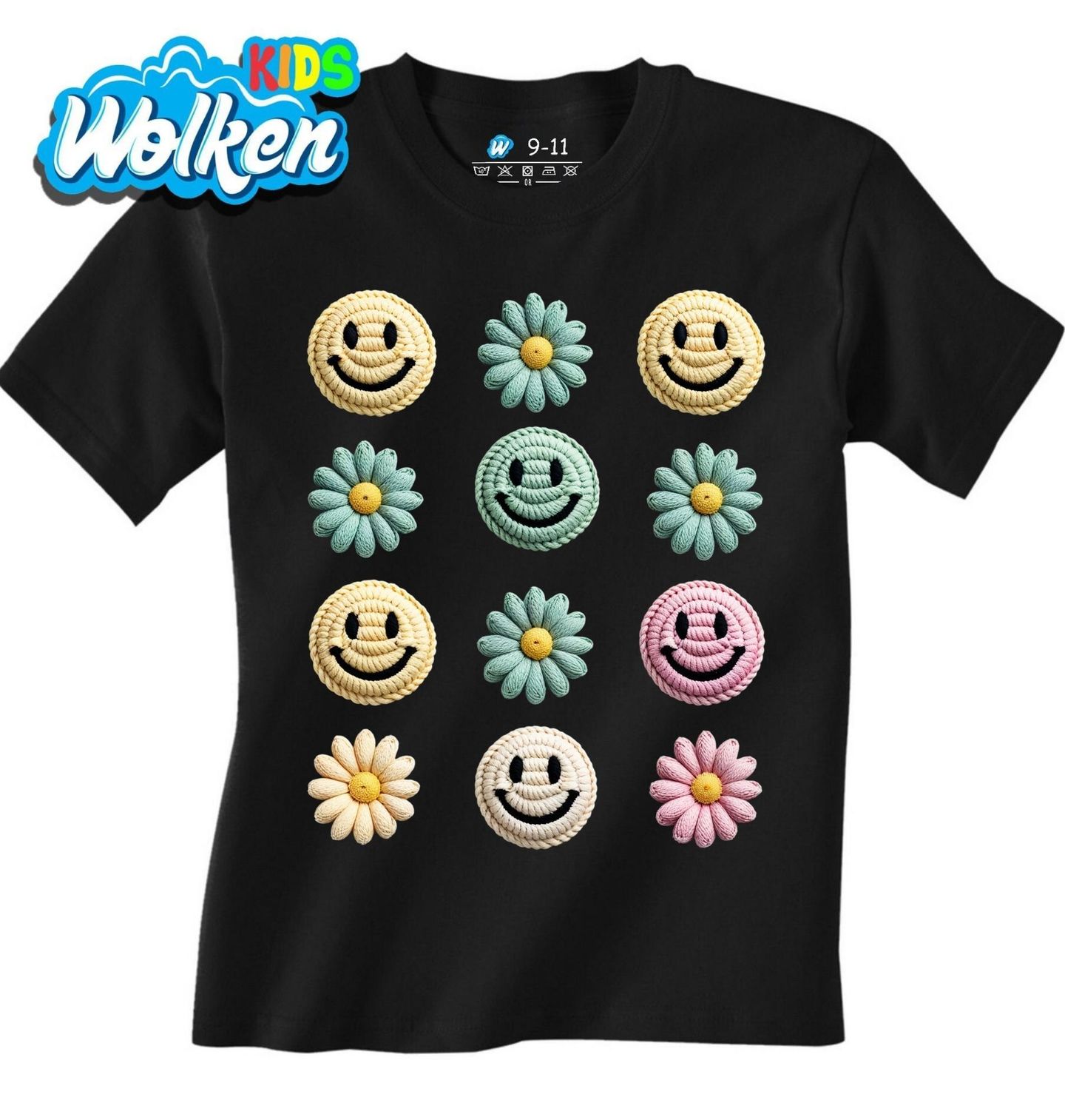 Dětské tričko Háčkovaná Emoji Koláž Květin.jpg