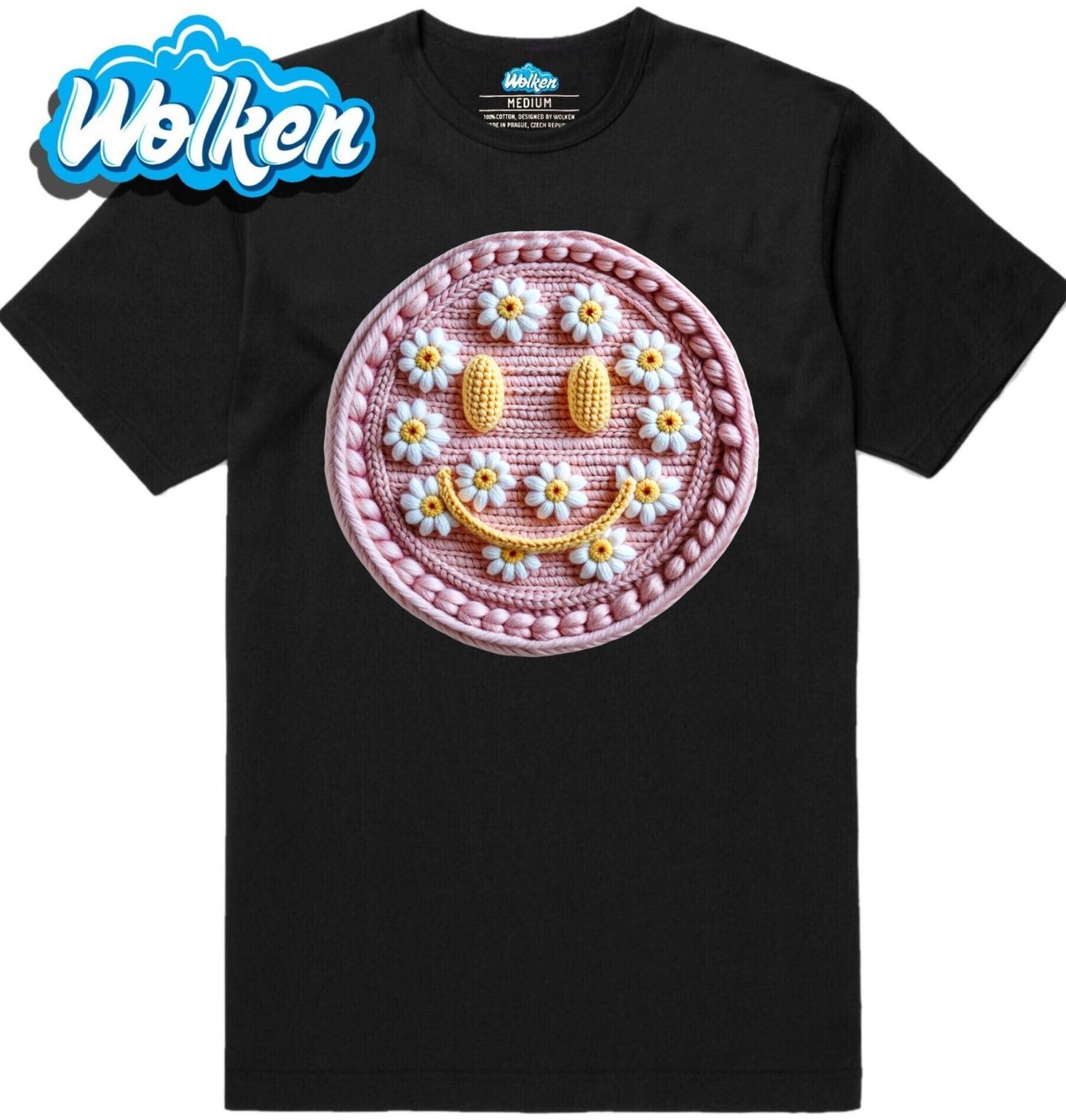 Pánské tričko Háčkovaný Květinový Smajlík.jpg