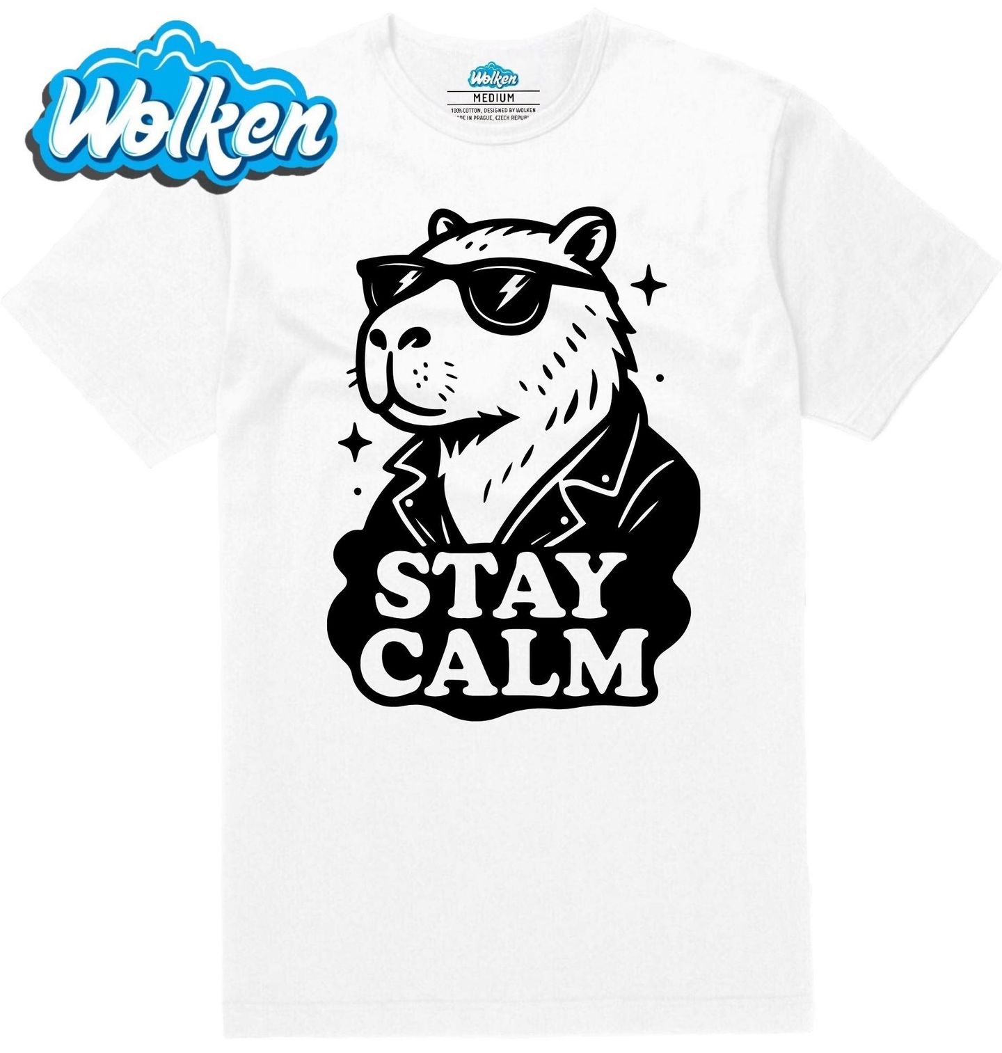 Pánské tričko  Pohodový Hlodavec Kapybara Stay Calm.jpg