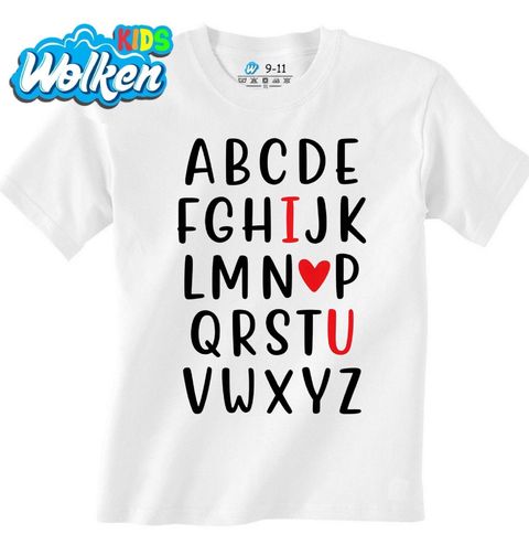Obrázek produktu Dětské tričko Abeceda Lásky I Love You