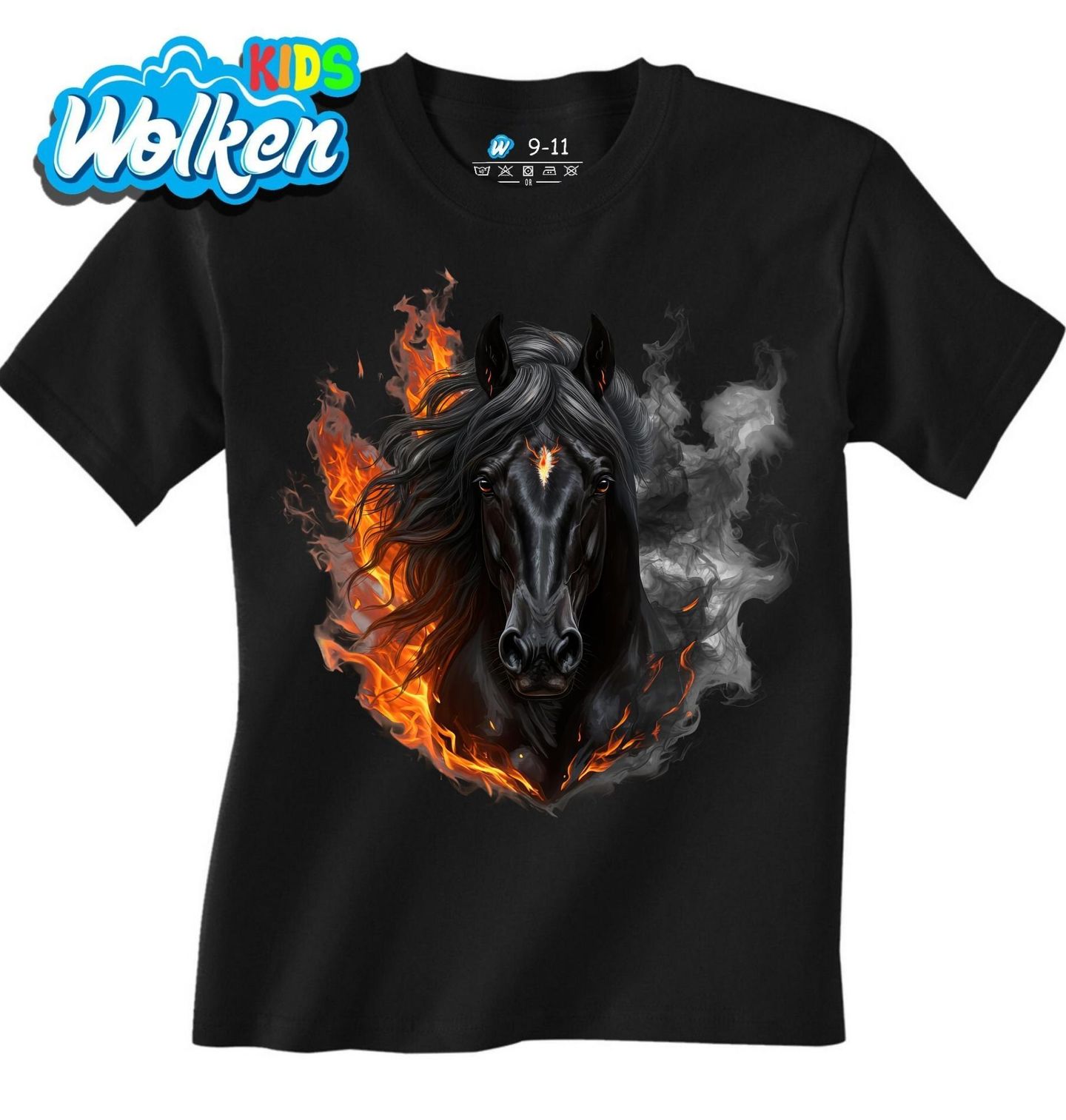 Dětské tričko Ohnivý Černý Kůň.jpg