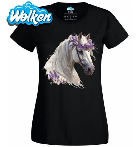 Obrázek produktu Dámské tričko Bílý Kůň s Květinovou Korunou