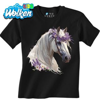 Dětské tričko Bílý Kůň s Květinovou Korunou.jpg