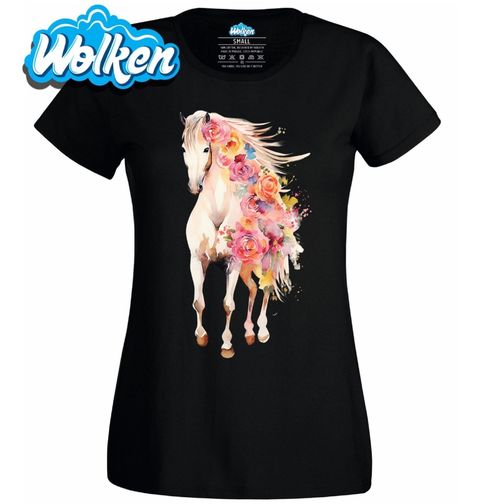 Obrázek produktu Dámské tričko Bílý Květinový Kůň