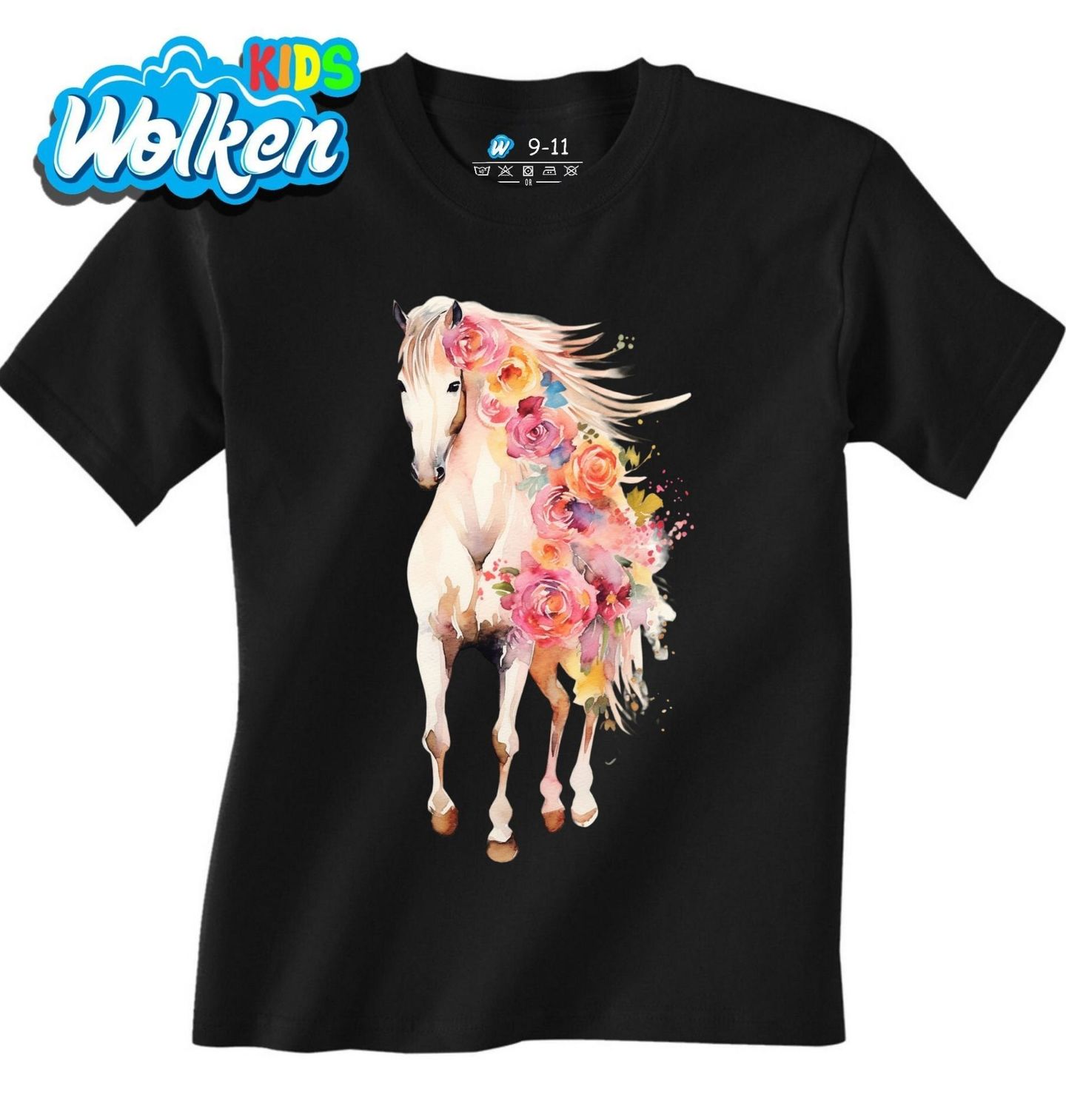 Dětské tričko Bílý Květinový Kůň.jpg