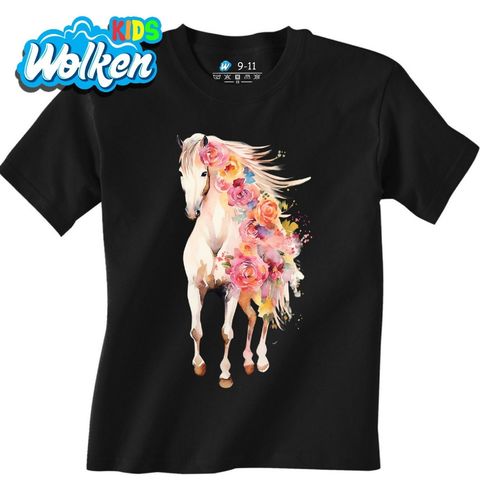 Obrázek produktu Dětské tričko Bílý Květinový Kůň