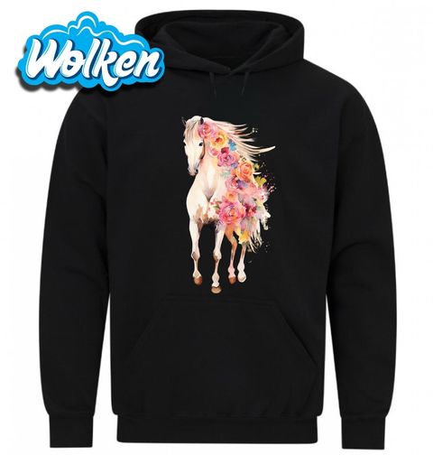 Obrázek produktu Pánská mikina Bílý Květinový Kůň