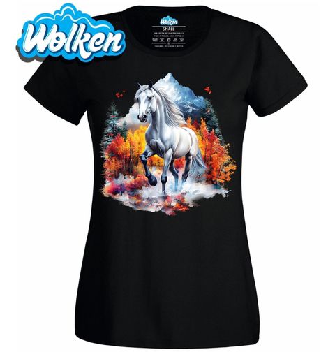 Obrázek produktu Dámské tričko Bílý Kůň v Podzimním Lese