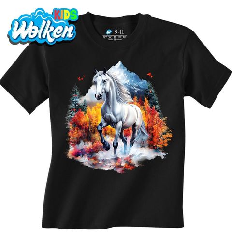 Obrázek produktu Dětské tričko Bílý Kůň v Podzimním Lese