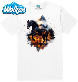 Pánské tričko  Černý Kůň v Podzimním Lese.jpg