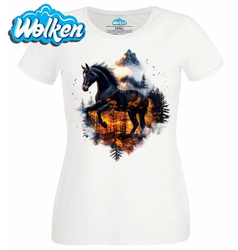 Obrázek produktu Dámské tričko Černý Kůň v Podzimním Lese