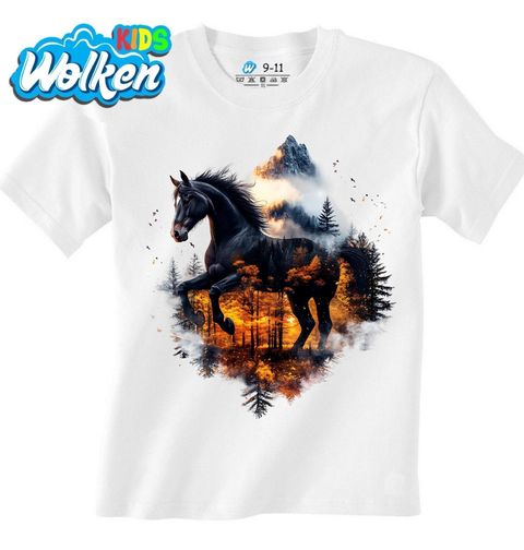 Obrázek produktu Dětské tričko Černý Kůň v Podzimním Lese