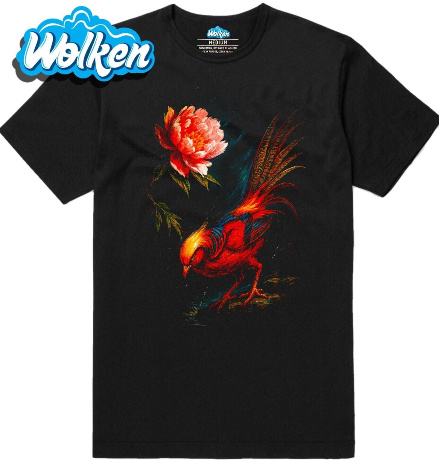 Pánské tričko Bažant zlatý s Květinou.jpg