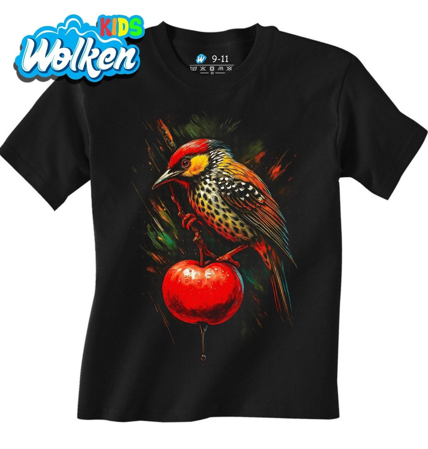 Dětské tričko Vousák červenožlutý na Jablku.jpg